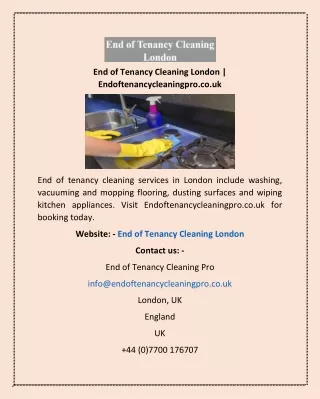 End of Tenancy Cleaning London | Endoftenancycleaningpro.co.uk