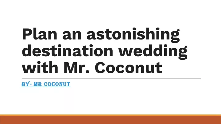plan an astonishing destination wedding with mr coconut