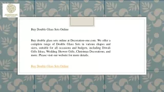 Buy Double Glass Sets Online   Decoration-one.com