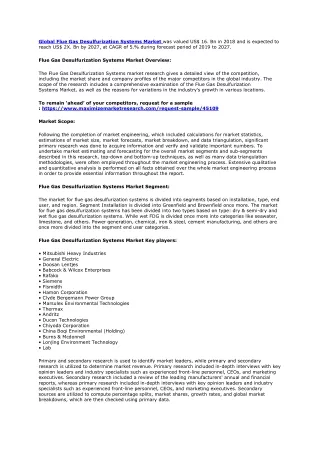 global flue gas desulfurization systems market