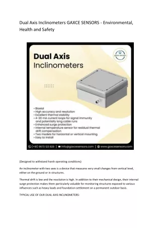 dual axis inclinometers gaxce sensors