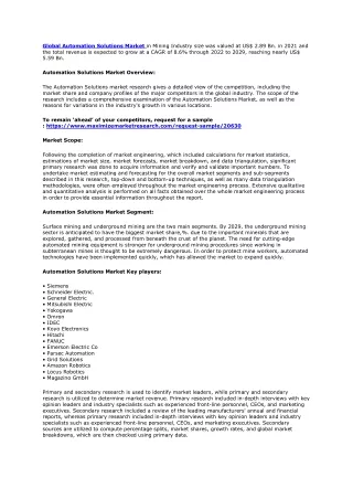 global automation solutions market in mining