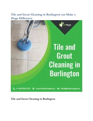tile and grout cleaning in burlington can make