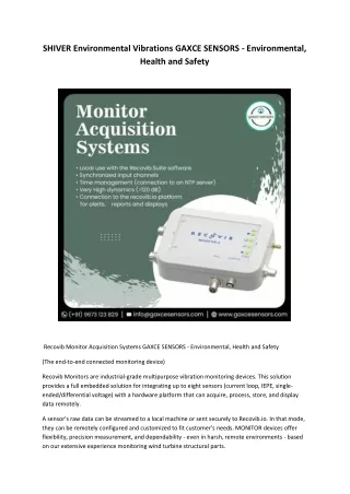 shiver environmental vibrations gaxce sensors