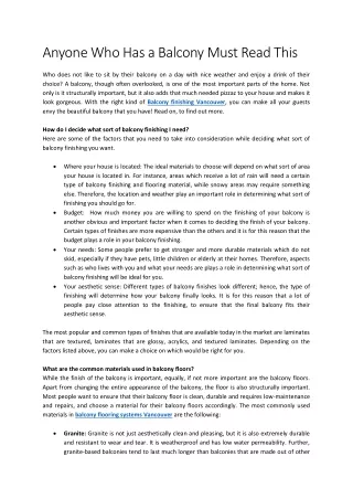 anyone who has a balcony must read this who does