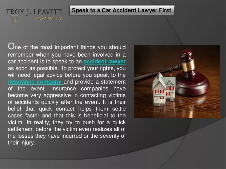 speak to a car accident lawyer first