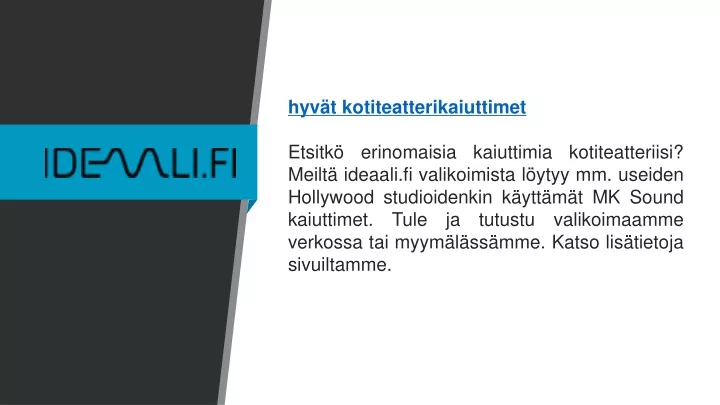 hyv t kotiteatterikaiuttimet etsitk erinomaisia