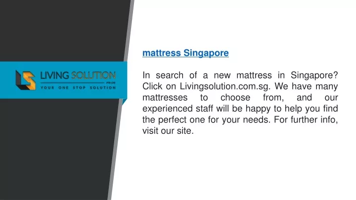 mattress singapore in search of a new mattress