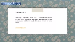 Scholarship In Usa  Currentscholarships.com