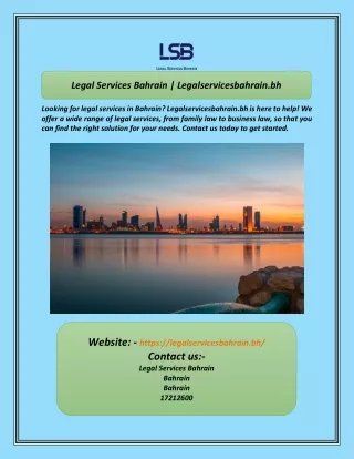 Legal Services Bahrain Legalservicesbahrain.bh
