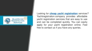 Cheap Yacht Registration   Yachtregistration.company