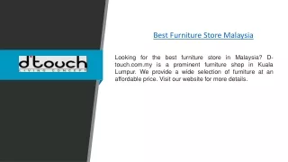 Best Furniture Store Malaysia | D-touch.com.my