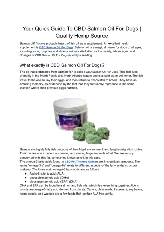 Your Quick Guide To CBD Salmon Oil For Dogs _ Quality Hemp Source