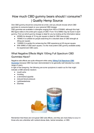 How much CBD gummy bears should I consume_ _ Quality Hemp Source