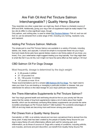 Are Fish Oil And Pet Tincture Salmon Interchangeable_ _ Quality Hemp Source