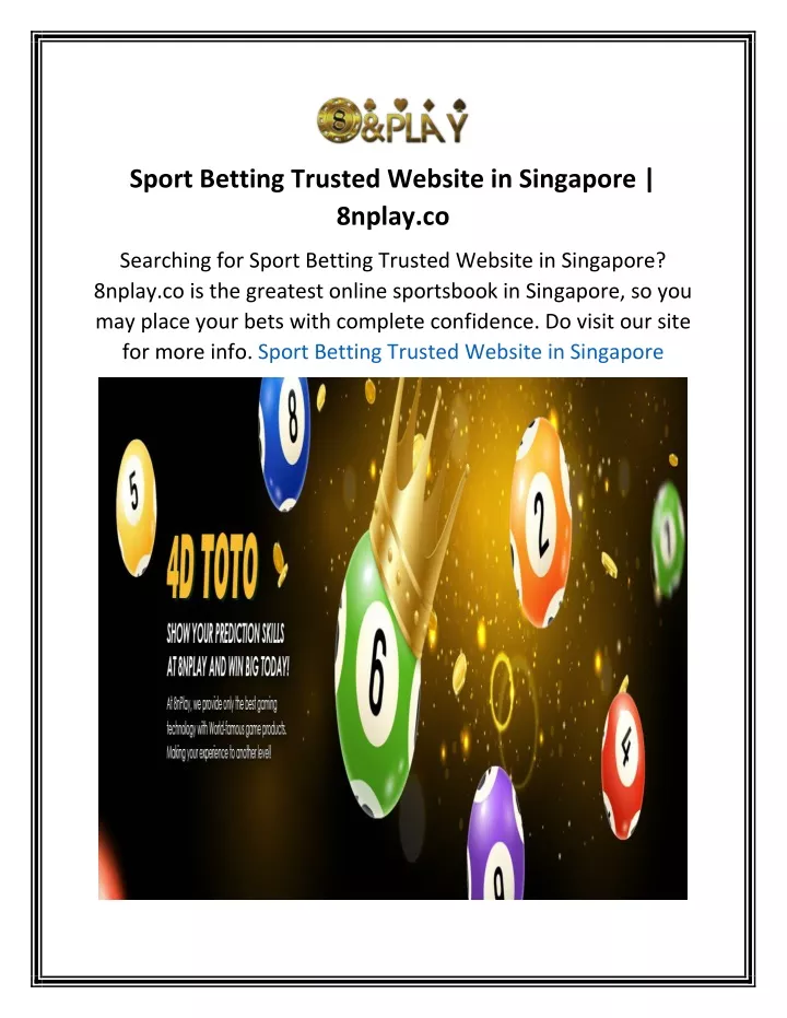 sport betting trusted website in singapore 8nplay