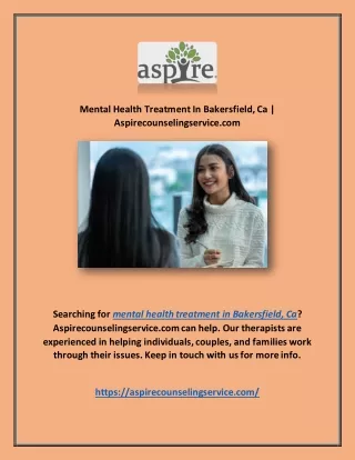Mental Health Treatment In Bakersfield, Ca | Aspirecounselingservice.com