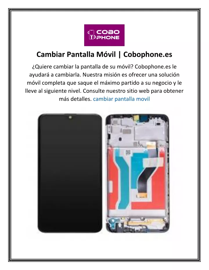 cambiar pantalla m vil cobophone es