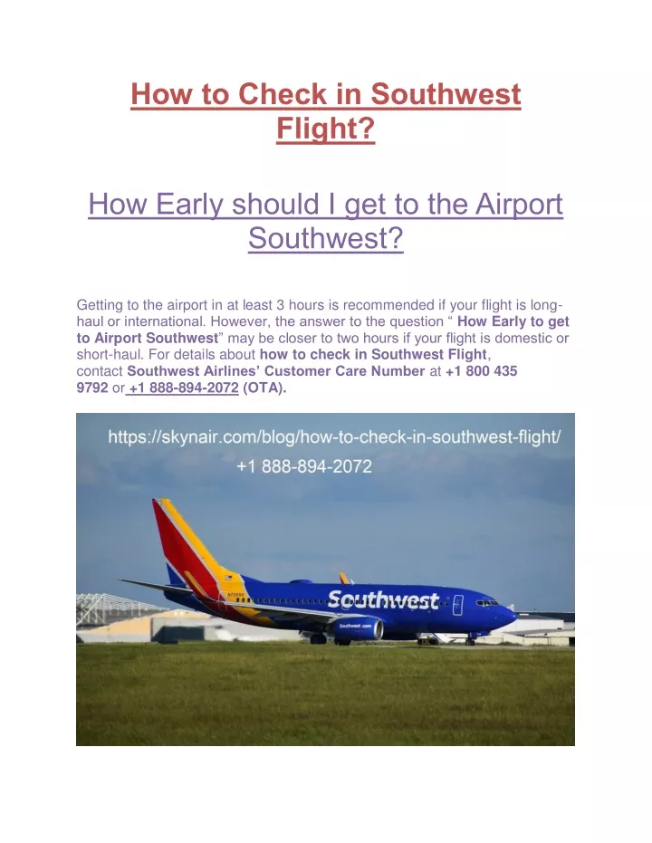 how to check in southwest flight how early should