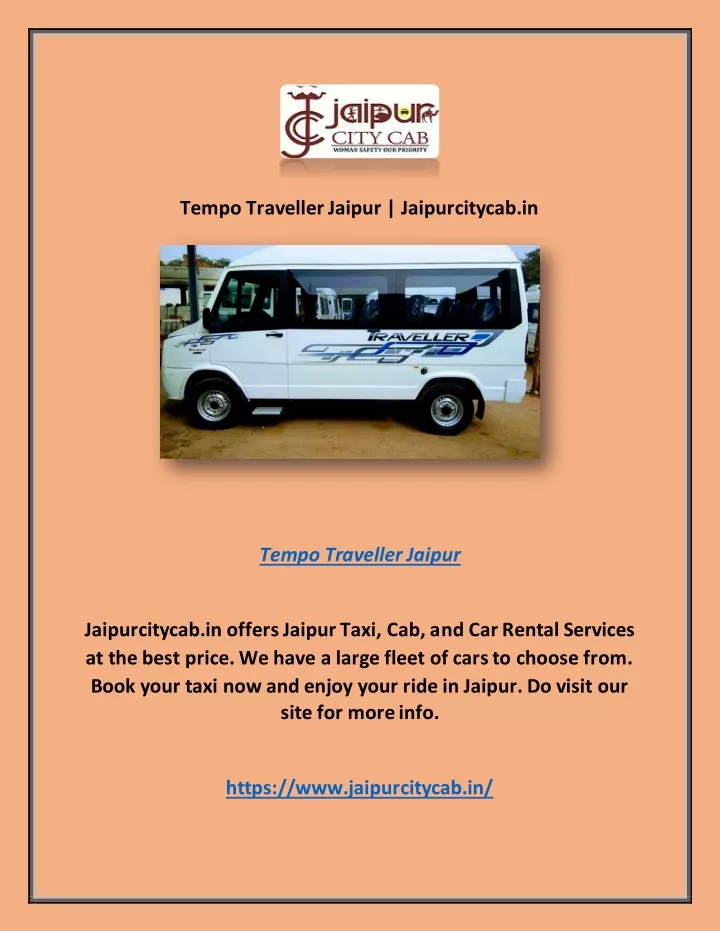 tempo traveller jaipur jaipurcitycab in