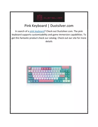 Pink Keyboard  Dustsilver.com