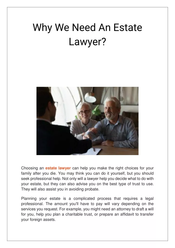 why we need an estate lawyer