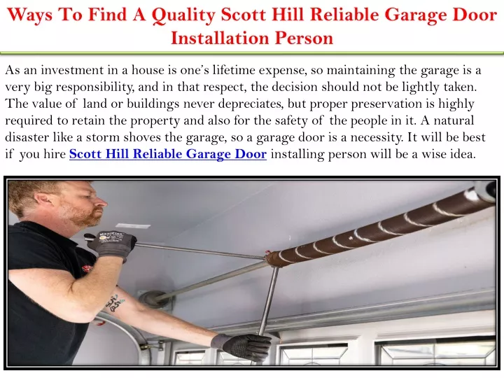 ways to find a quality scott hill reliable garage