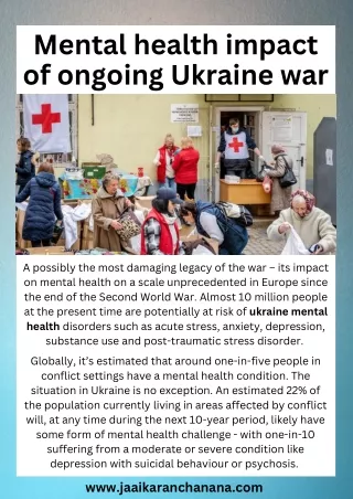 Mental health impact of ongoing Ukraine war