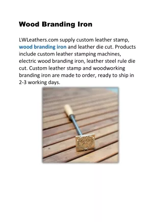 Wood Branding Iron