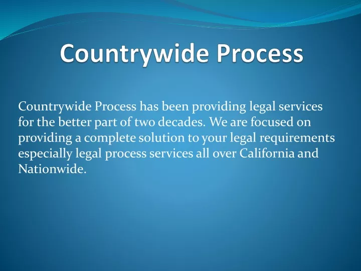 countrywide process