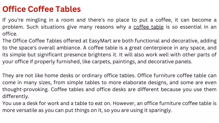 office coffee tables if you re mingling in a room