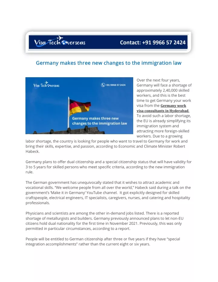 PPT - Germany Makes Three New Changes To The Immigration Law PowerPoint ...