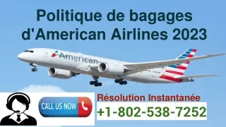 Politique de bagages d'American Airlines