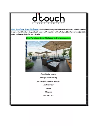 Best Furniture Store Malaysia | D-touch.com.my