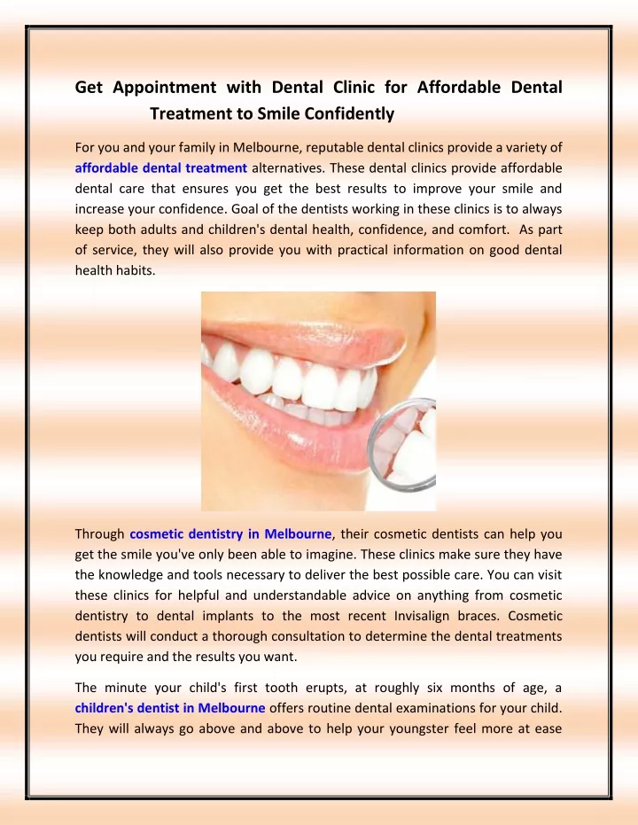 get appointment with dental clinic for affordable