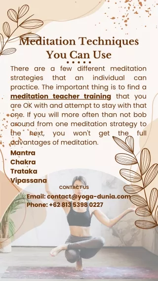 meditation techniques you can use there