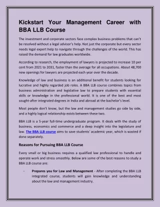 kickstart your management career with