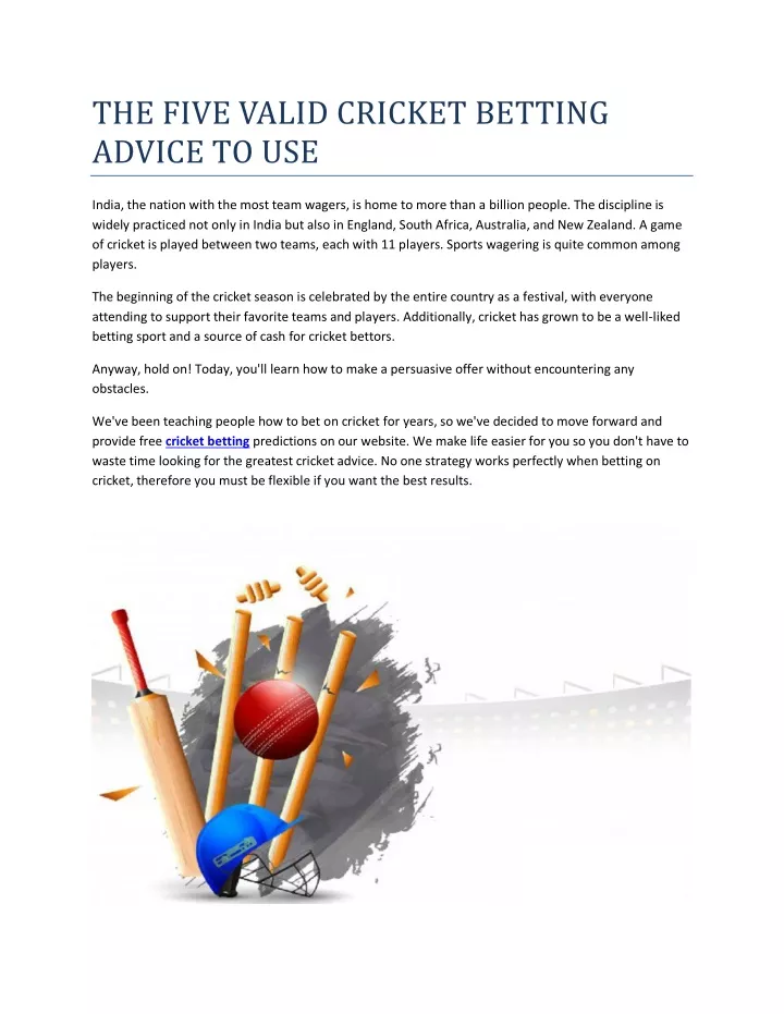 the five valid cricket betting advice to use