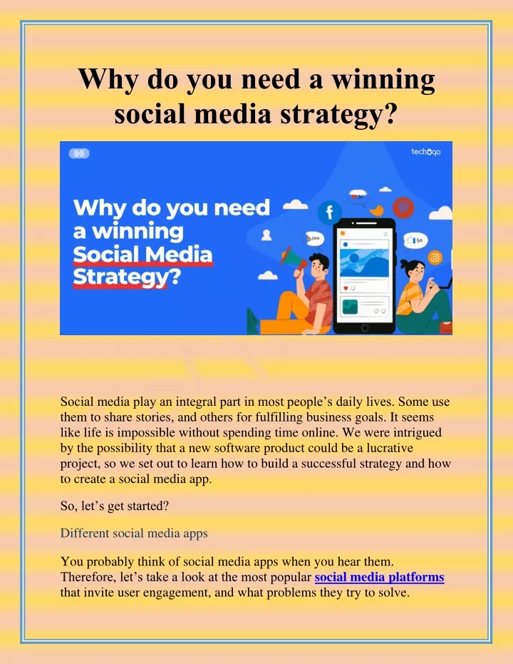 why do you need a winning social media strategy