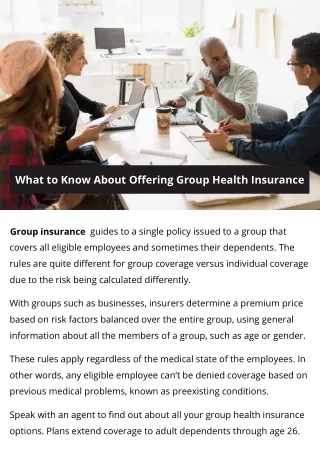 What to Know About Offering Group Health Insurance