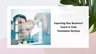 Exporting Your Business? Invest in Urdu Translation Services