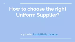 How to choose right Uniform Supplier?