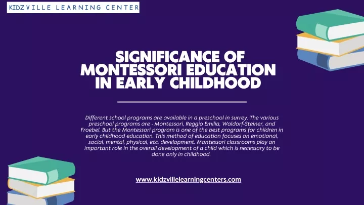 significance of montessori education in early