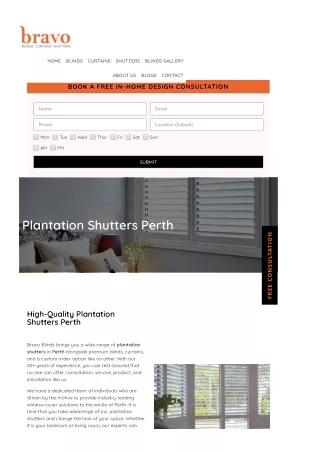 Plantation Shutters Perth