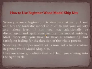 Beginner Wood Model Ship Kits