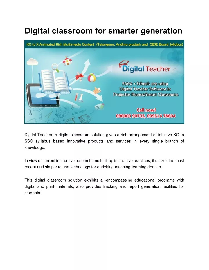 digital classroom for smarter generation