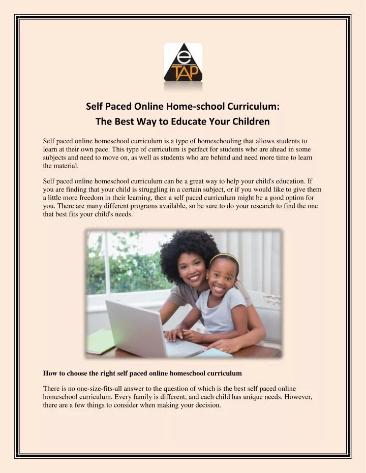 self paced online home school curriculum the best