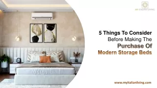 5 Things To Consider Before Making The Purchase Of Modern Storage Beds