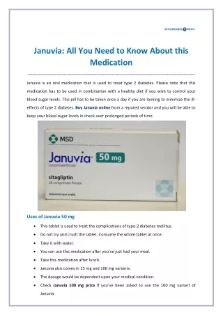 januvia all you need to know about this medication