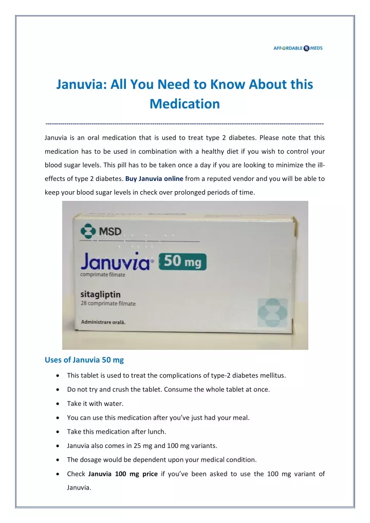 januvia all you need to know about this medication